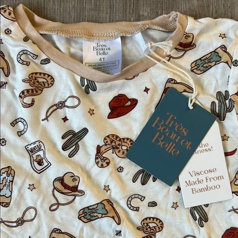 White and Tan Pajama Set